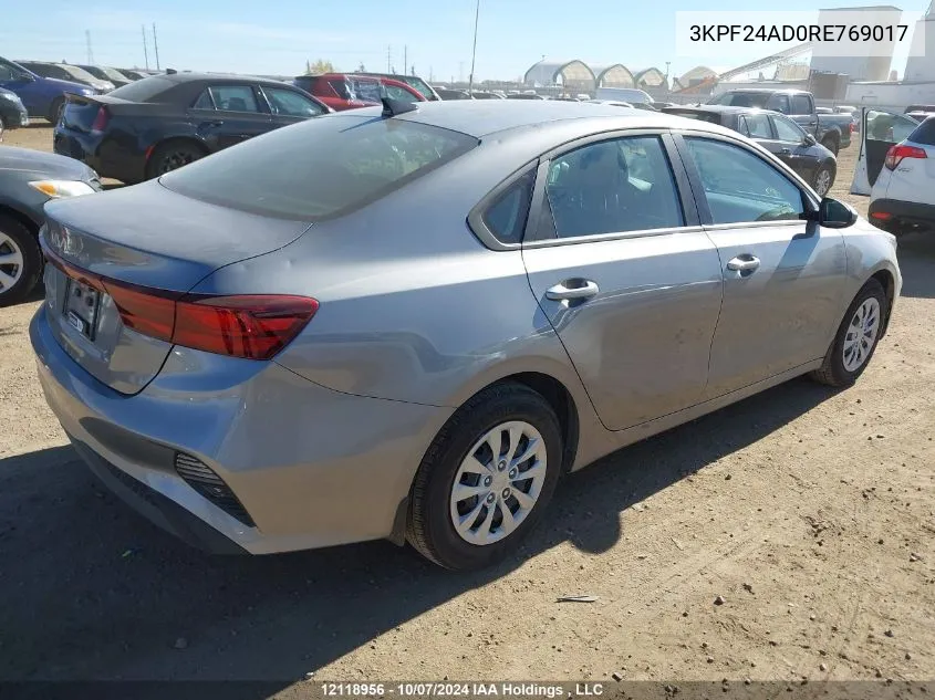 2024 Kia Forte VIN: 3KPF24AD0RE769017 Lot: 12118956