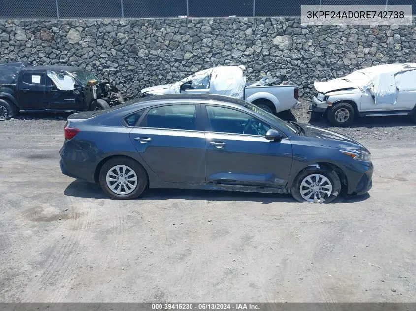 2024 Kia Forte Lx VIN: 3KPF24AD0RE742738 Lot: 39415230