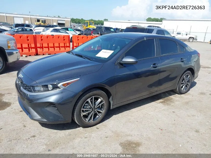 2024 Kia Forte Lxs VIN: 3KPF24AD2RE726363 Lot: 39481657