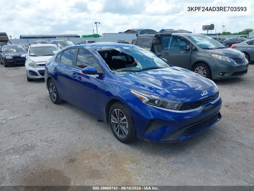 2024 Kia Forte Lxs VIN: 3KPF24AD3RE703593 Lot: 39680743