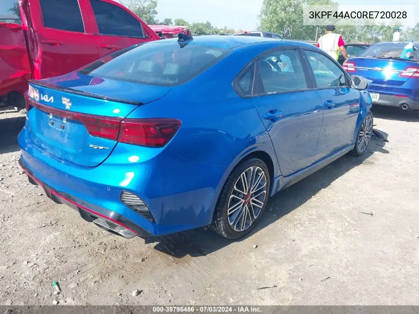 2024 Kia Forte Gt VIN: 3KPF44AC0RE720028 Lot: 39795486