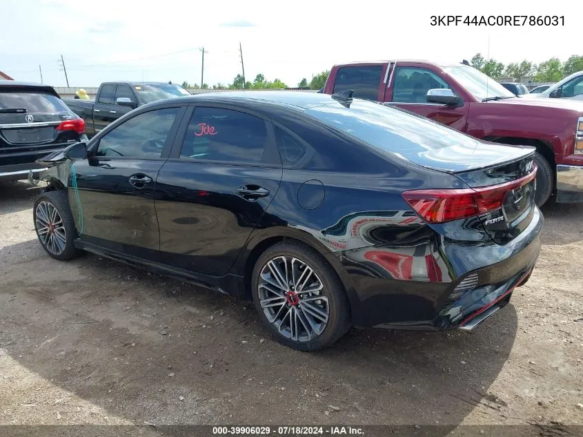 2024 Kia Forte Gt VIN: 3KPF44AC0RE786031 Lot: 39906029