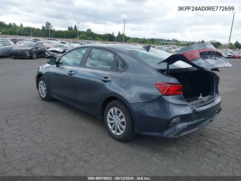 2024 Kia Forte Lx VIN: 3KPF24AD0RE772659 Lot: 40076933