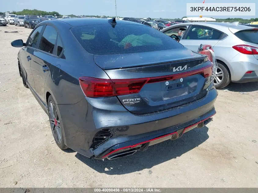 2024 Kia Forte Gt VIN: 3KPF44AC3RE754206 Lot: 40098456