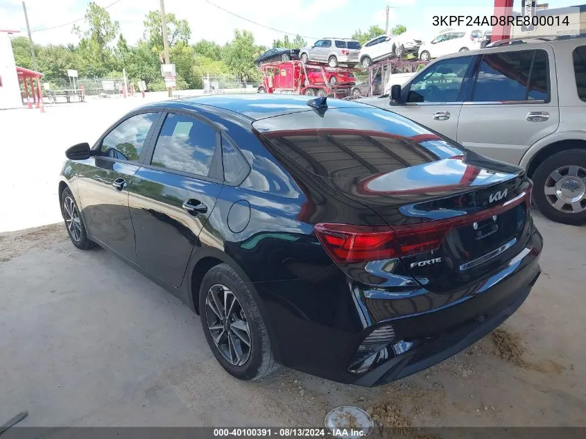 2024 Kia Forte Lxs VIN: 3KPF24AD8RE800014 Lot: 40100391