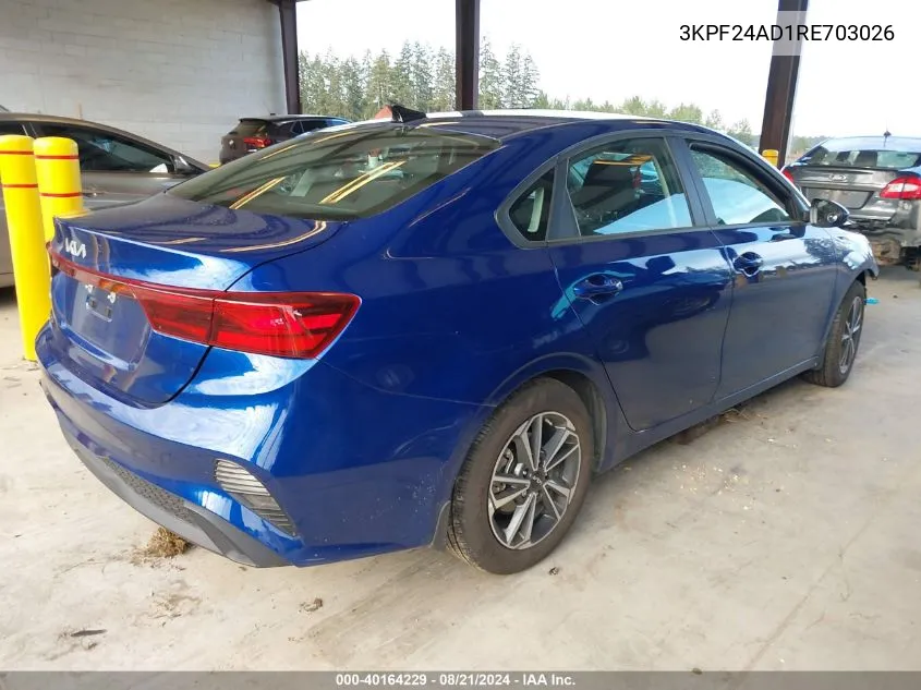 2024 Kia Forte Lx/Lxs VIN: 3KPF24AD1RE703026 Lot: 40164229