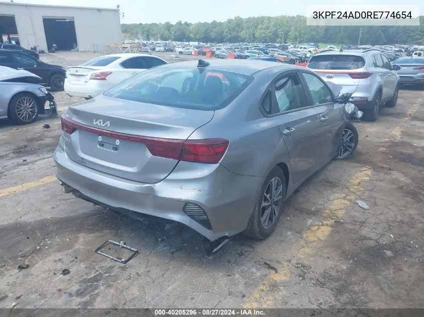 2024 Kia Forte Lxs VIN: 3KPF24AD0RE774654 Lot: 40205296