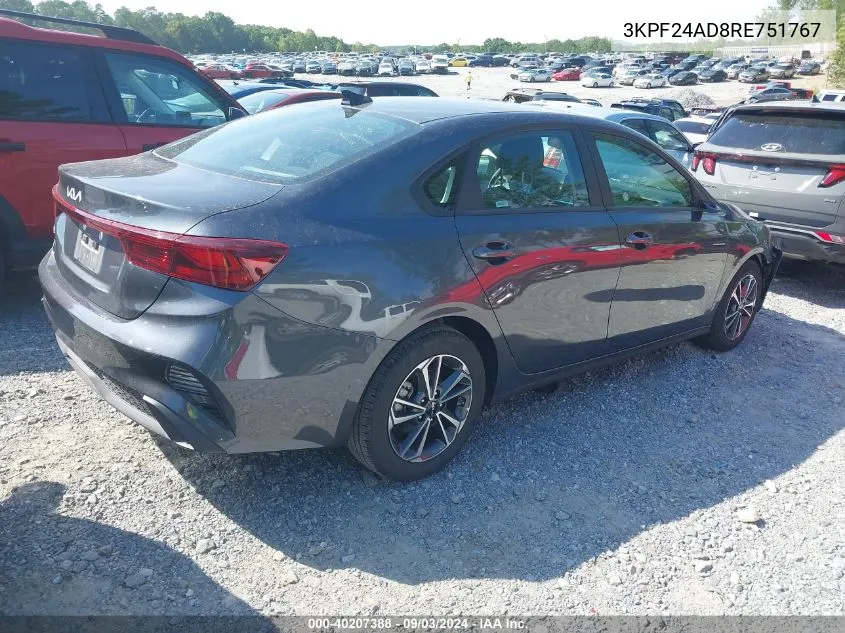 2024 Kia Forte Lxs VIN: 3KPF24AD8RE751767 Lot: 40207388