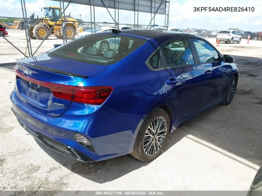 2024 Kia Forte Gt-Line VIN: 3KPF54AD4RE826410 Lot: 40227149