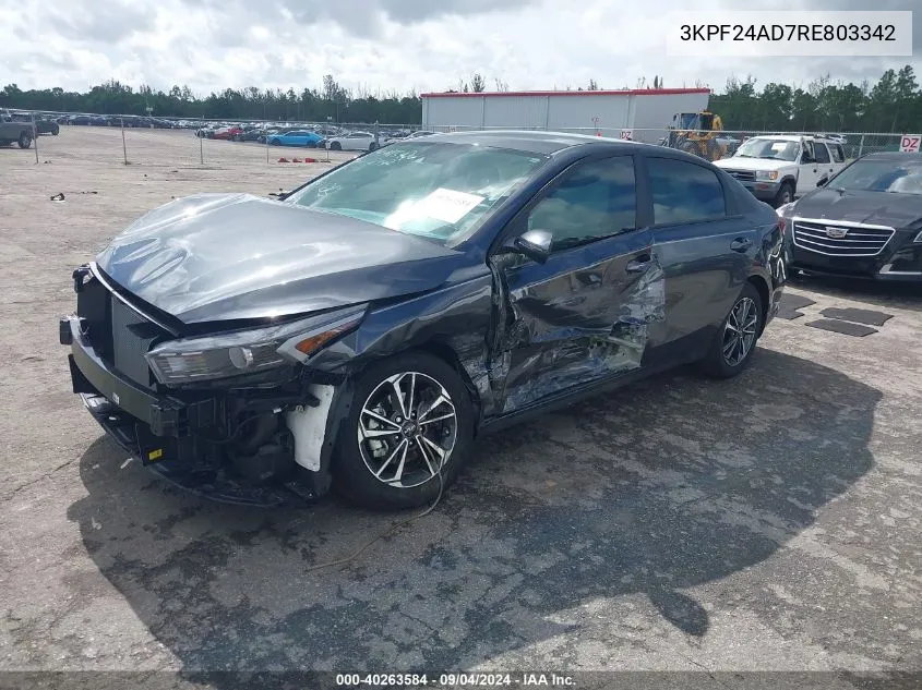 2024 Kia Forte Lxs VIN: 3KPF24AD7RE803342 Lot: 40263584