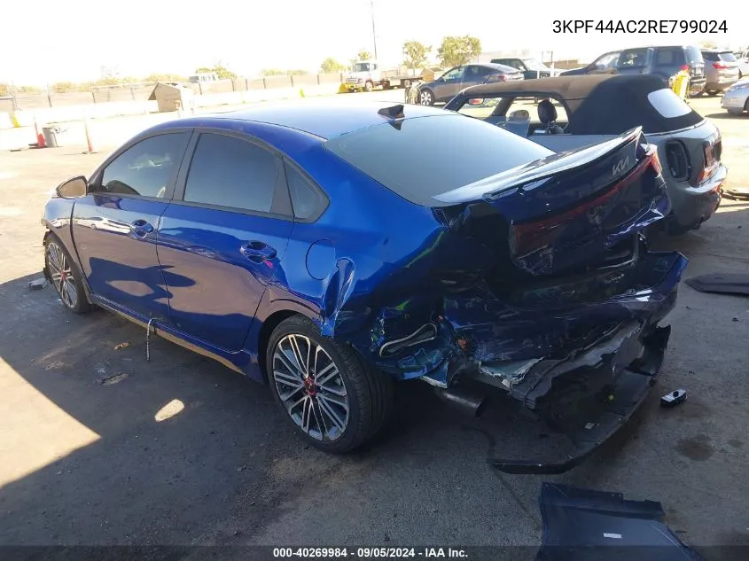 2024 Kia Forte Gt VIN: 3KPF44AC2RE799024 Lot: 40269984