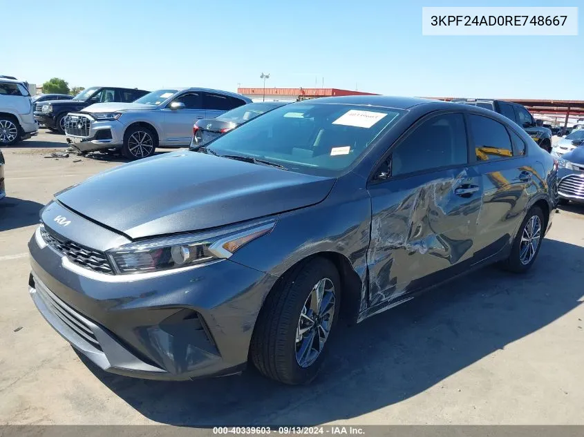 2024 Kia Forte Lxs VIN: 3KPF24AD0RE748667 Lot: 40339603