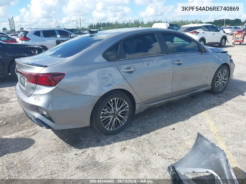 2024 Kia Forte Gt Line VIN: 3KPF54AD6RE740869 Lot: 40344403