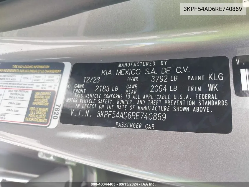 3KPF54AD6RE740869 2024 Kia Forte Gt Line