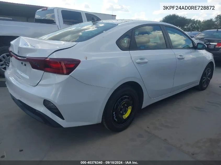 2024 Kia Forte Lxs VIN: 3KPF24AD0RE728872 Lot: 40376340