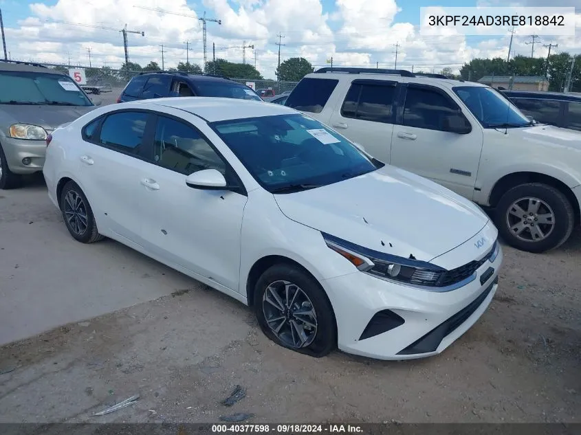 2024 Kia Forte Lxs VIN: 3KPF24AD3RE818842 Lot: 40377598