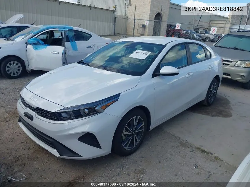 2024 Kia Forte Lxs VIN: 3KPF24AD3RE818842 Lot: 40377598