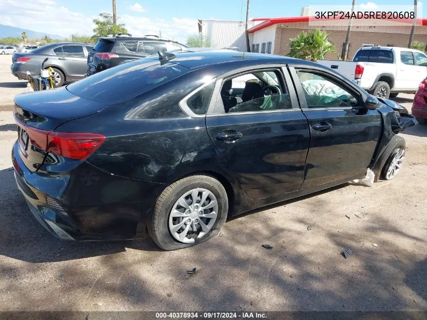 2024 Kia Forte Lx VIN: 3KPF24AD5RE820608 Lot: 40378934