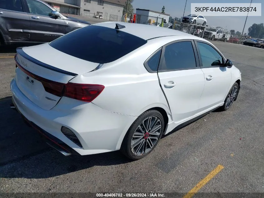 2024 Kia Forte Gt VIN: 3KPF44AC2RE783874 Lot: 40406702