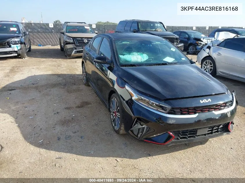 2024 Kia Forte Gt VIN: 3KPF44AC3RE816168 Lot: 40411693