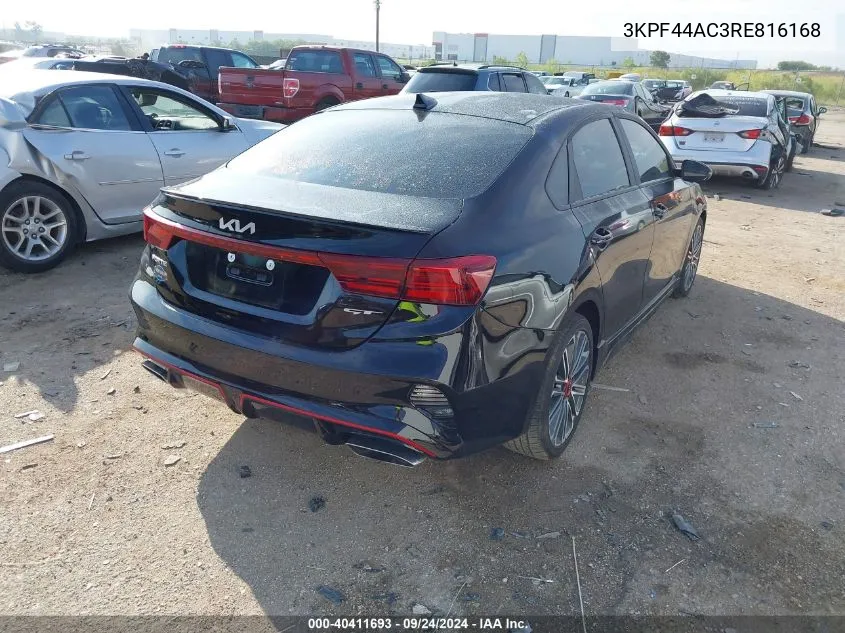 2024 Kia Forte Gt VIN: 3KPF44AC3RE816168 Lot: 40411693