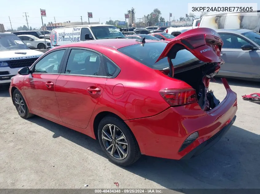 2024 Kia Forte Lxs VIN: 3KPF24AD3RE775605 Lot: 40434348