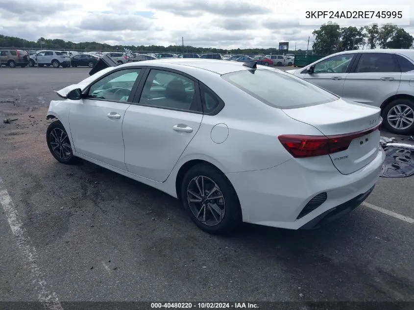 2024 Kia Forte Lxs VIN: 3KPF24AD2RE745995 Lot: 40480220