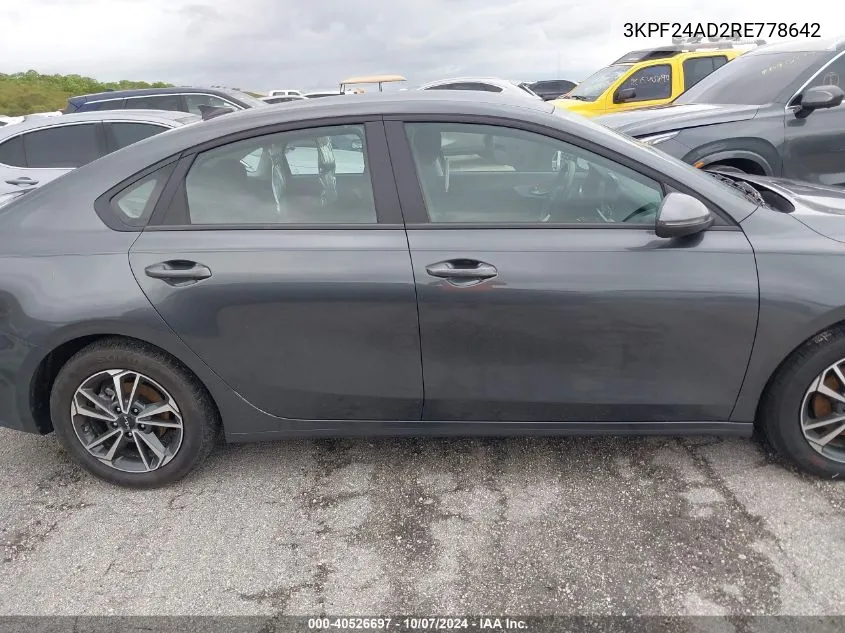 2024 Kia Forte Lx/Lxs VIN: 3KPF24AD2RE778642 Lot: 40526697