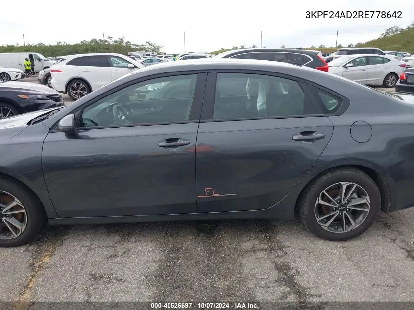 2024 Kia Forte Lx/Lxs VIN: 3KPF24AD2RE778642 Lot: 40526697