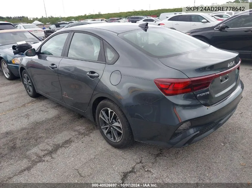 2024 Kia Forte Lx/Lxs VIN: 3KPF24AD2RE778642 Lot: 40526697