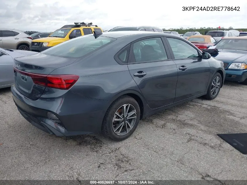 2024 Kia Forte Lx/Lxs VIN: 3KPF24AD2RE778642 Lot: 40526697