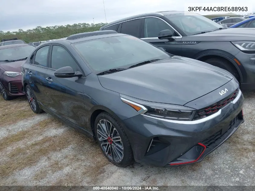 2024 Kia Forte Gt VIN: 3KPF44AC8RE688963 Lot: 40540040