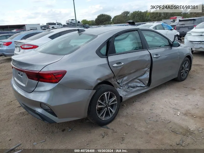 2024 Kia Forte Lxs VIN: 3KPF24AD5RE698381 Lot: 40726488