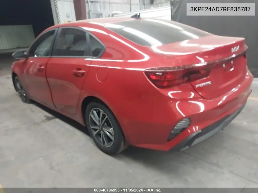 2024 Kia Forte Lxs VIN: 3KPF24AD7RE835787 Lot: 40796993