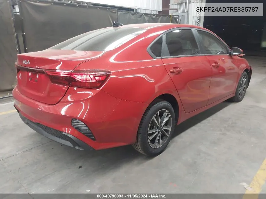 2024 Kia Forte Lxs VIN: 3KPF24AD7RE835787 Lot: 40796993