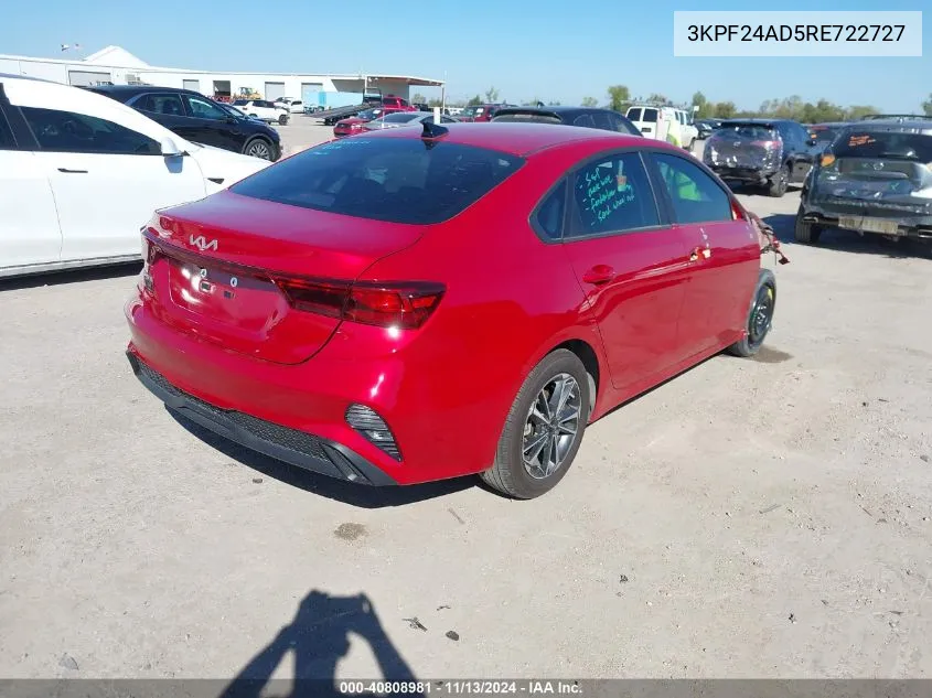 2024 Kia Forte Lxs VIN: 3KPF24AD5RE722727 Lot: 40808981