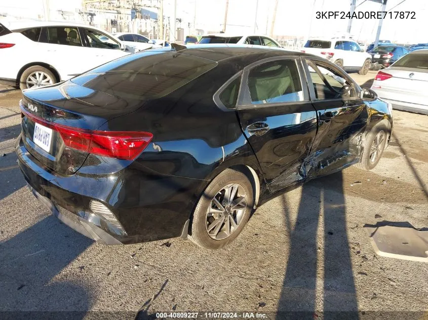 2024 Kia Forte Lxs VIN: 3KPF24AD0RE717872 Lot: 40809227