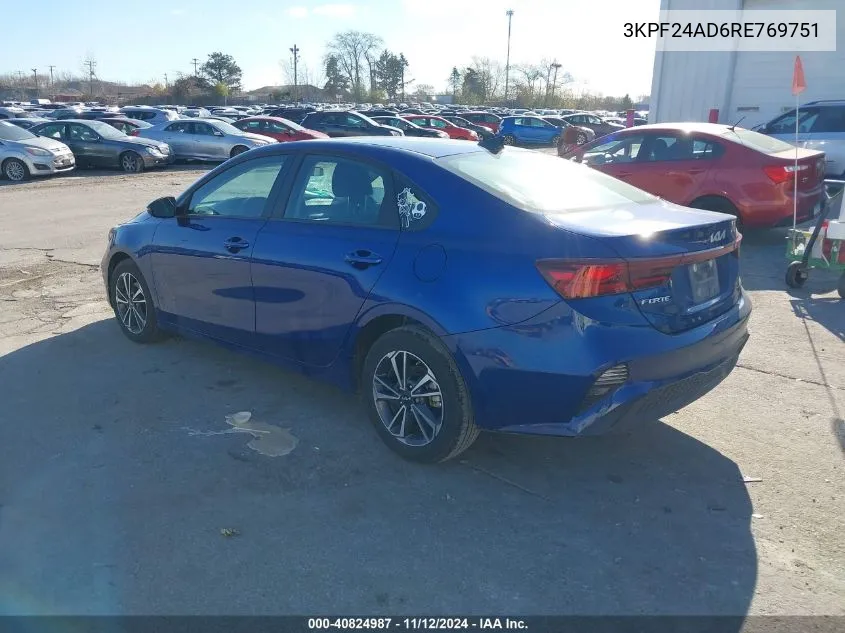 2024 Kia Forte Lxs VIN: 3KPF24AD6RE769751 Lot: 40824987