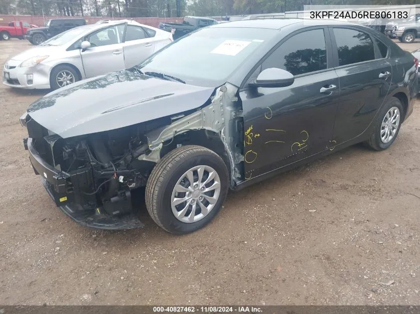 2024 Kia Forte Lx VIN: 3KPF24AD6RE806183 Lot: 40827462