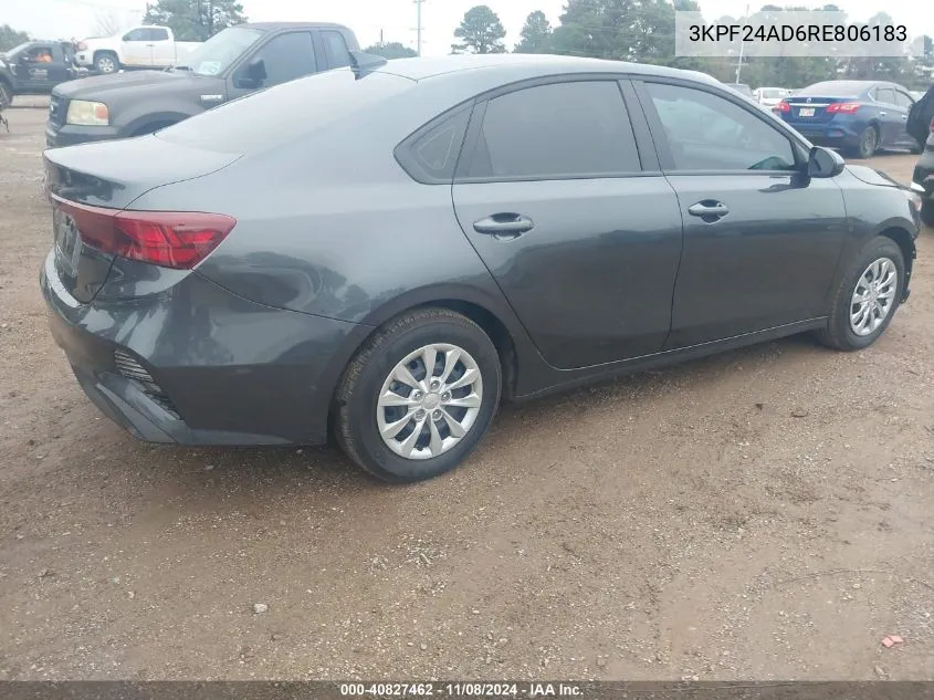 2024 Kia Forte Lx VIN: 3KPF24AD6RE806183 Lot: 40827462