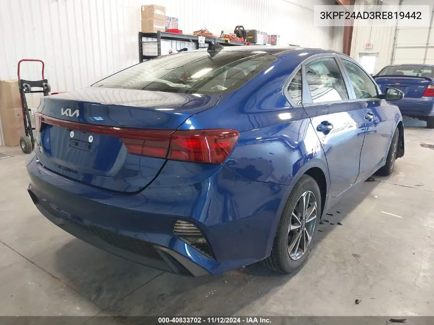 2024 Kia Forte Lxs VIN: 3KPF24AD3RE819442 Lot: 40833702