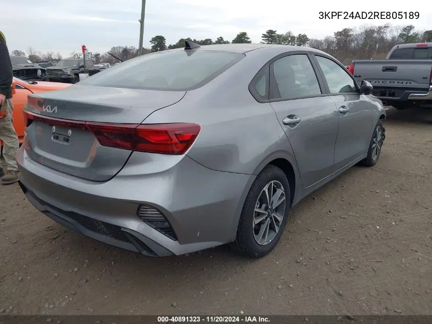 2024 Kia Forte Lxs VIN: 3KPF24AD2RE805189 Lot: 40891323