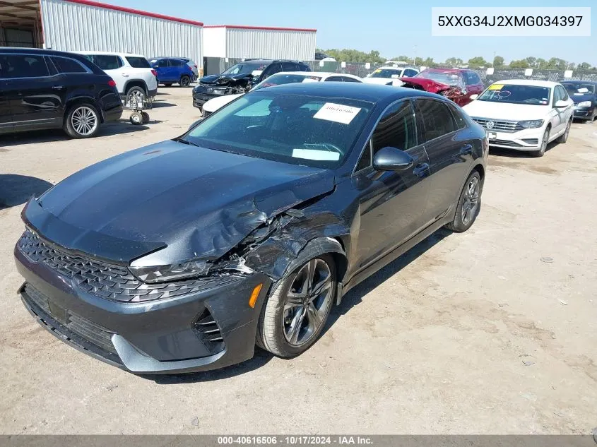 2021 Kia K5 Ex VIN: 5XXG34J2XMG034397 Lot: 40616506