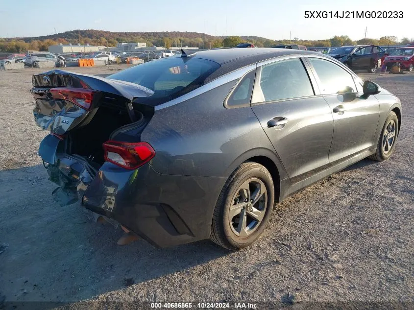 2021 Kia K5 Lxs VIN: 5XXG14J21MG020233 Lot: 40686865