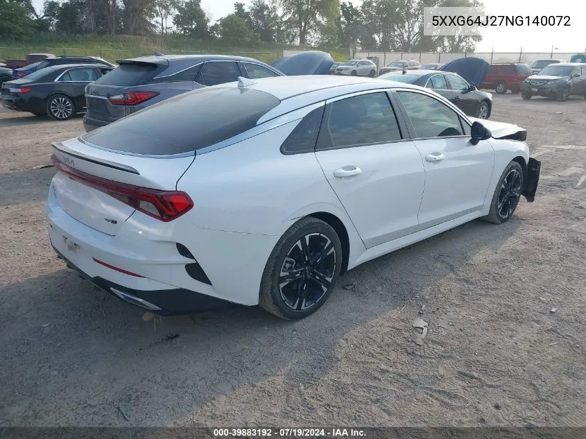 2022 Kia K5 Gt-Line VIN: 5XXG64J27NG140072 Lot: 39883192