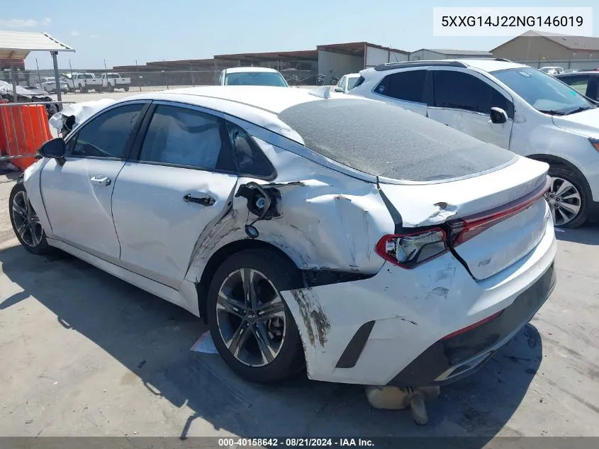 2022 Kia K5 Lxs VIN: 5XXG14J22NG146019 Lot: 40158642