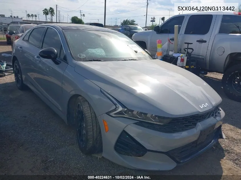 2022 Kia K5 Gt Line VIN: 5XXG64J20NG113442 Lot: 40224631