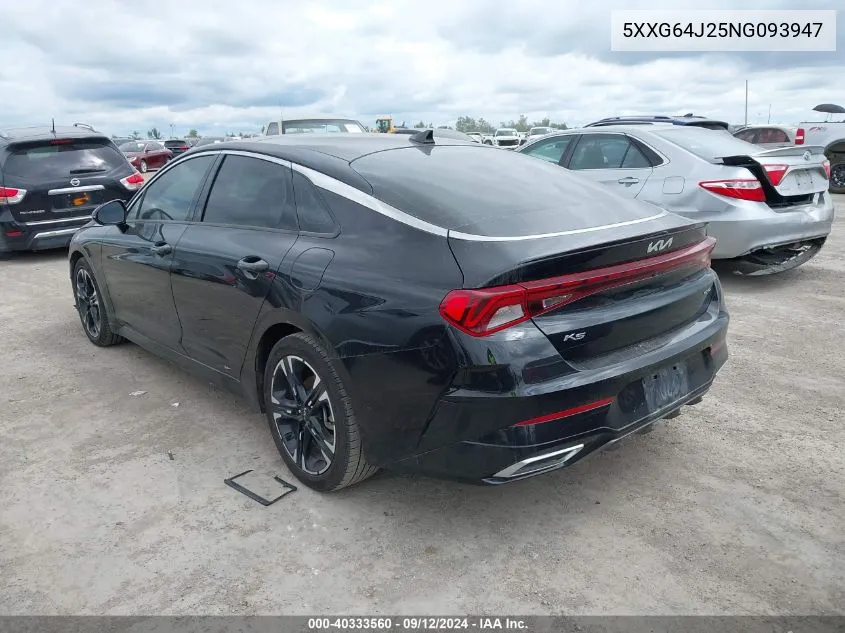 2022 Kia K5 Gt Line VIN: 5XXG64J25NG093947 Lot: 40333560