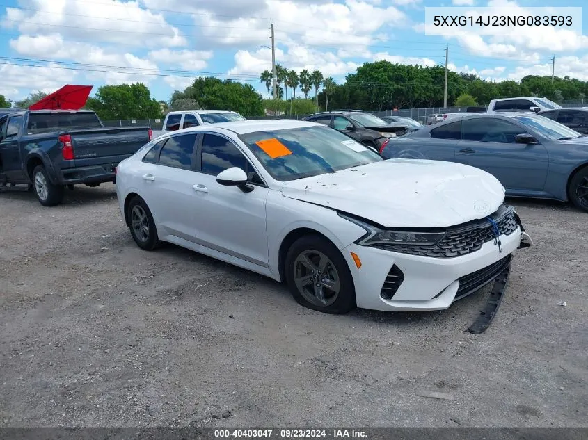 2022 Kia K5 Lxs VIN: 5XXG14J23NG083593 Lot: 40403047