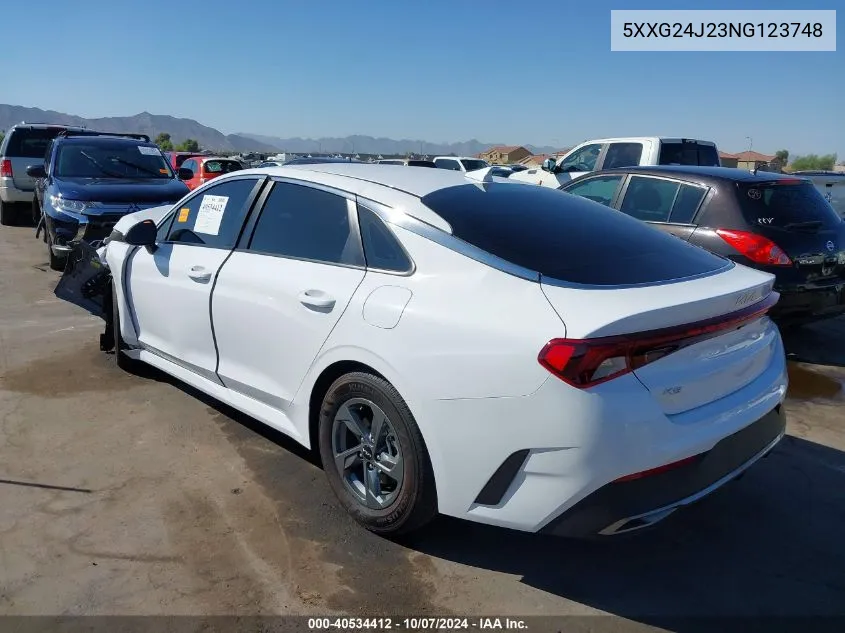 2022 Kia K5 Lx VIN: 5XXG24J23NG123748 Lot: 40534412